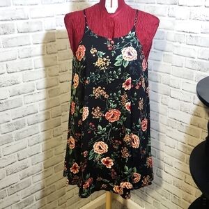 Blue Rain SZ L Spaghetti Strap Floral Dress